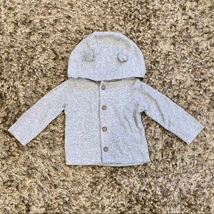 Toddler Boys Carter’s Button Front Bear Hoodie Jacket - Size 6M